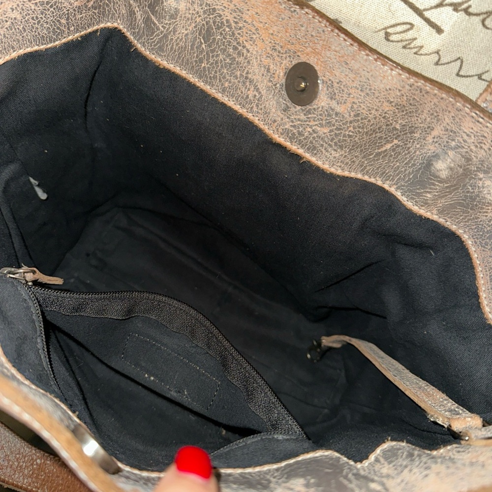Bed Stu Stevie Distressed Brown Leather Tote Bag EUC - Picture 6 of 9